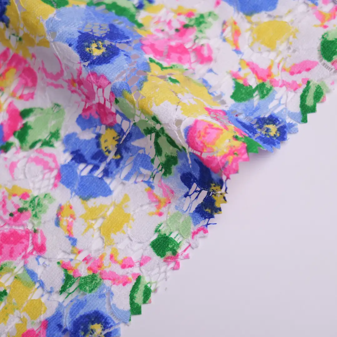 China Fabric for Blouse,Skirt,Shirt Long Sleeve Button ,Dresses (Cardigan Button) ,Skirt  Lace Knit Fabric Cotton Rayon blue color buy from China wholesaler bulk order at wholesale price free worldwide shipping Alibaba