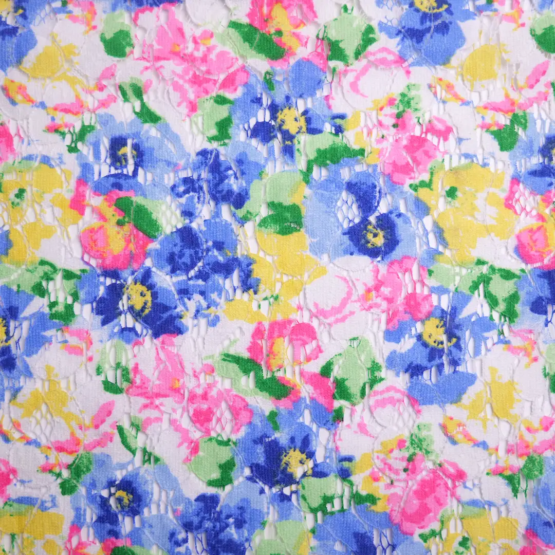 China Fabric for Blouse,Skirt,Shirt Long Sleeve Button ,Dresses (Cardigan Button) ,Skirt  Lace Knit Fabric Cotton Rayon blue color buy from China wholesaler bulk order at wholesale price free worldwide shipping Alibaba