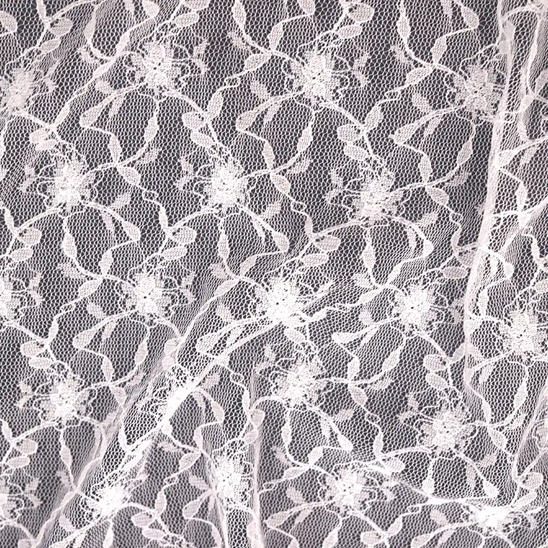 China Fabric for Blouse,Skirt,Shirt Long Sleeve Button ,Dresses (Cardigan Button) ,Skirt  Lace Knit Fabric Nylon Spandex white color buy from China wholesaler bulk order at wholesale price free worldwide shipping Alibaba