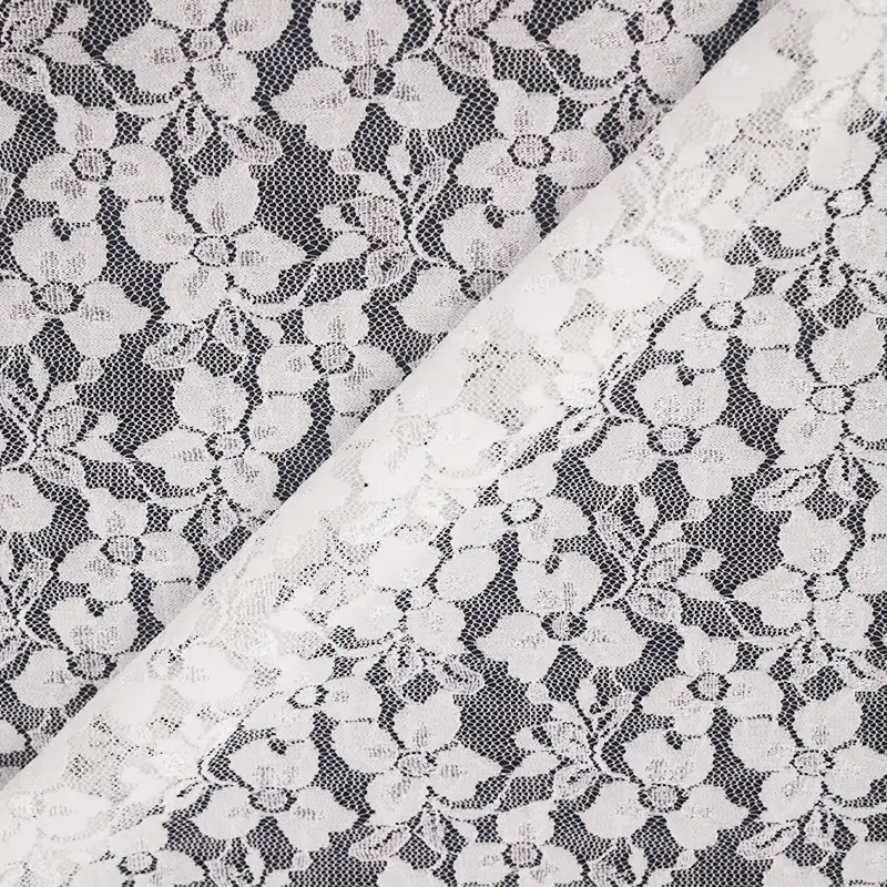 China Fabric for Blouse,Skirt,Shirt Long Sleeve Button ,Skirt  Lace Knit Fabric Nylon Spandex white color buy from China wholesaler bulk order at wholesale price free worldwide shipping Alibaba