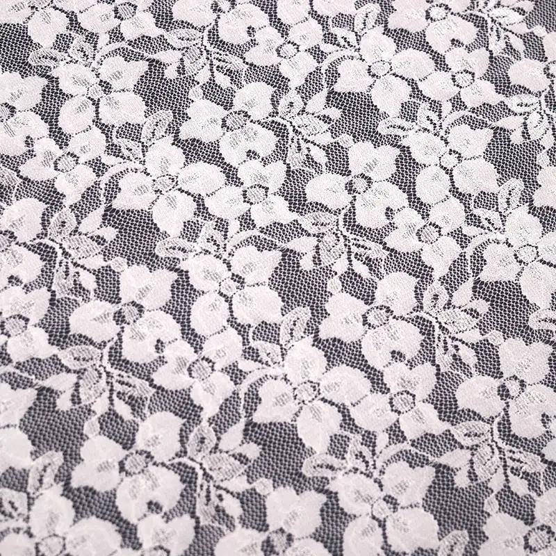 China Fabric for Blouse,Skirt,Shirt Long Sleeve Button ,Skirt  Lace Knit Fabric Nylon Spandex white color buy from China wholesaler bulk order at wholesale price free worldwide shipping Alibaba