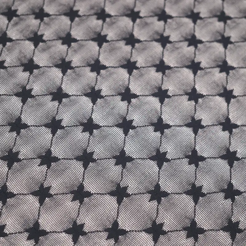 China Fabric for Blouse,Skirt,Shirt Long Sleeve Button ,Skirt  Lace Knit Fabric Nylon Spandex black color buy from China wholesaler bulk order at wholesale price free worldwide shipping Alibaba