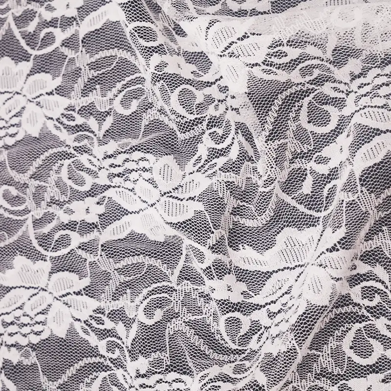 China Fabric for Blouse,Skirt,Shirt Half Sleeve Button ,Dresses (Cardigan Button) ,Skirt  Lace Knit Fabric Nylon Spandex white color buy from China wholesaler bulk order at wholesale price free worldwide shipping Alibaba