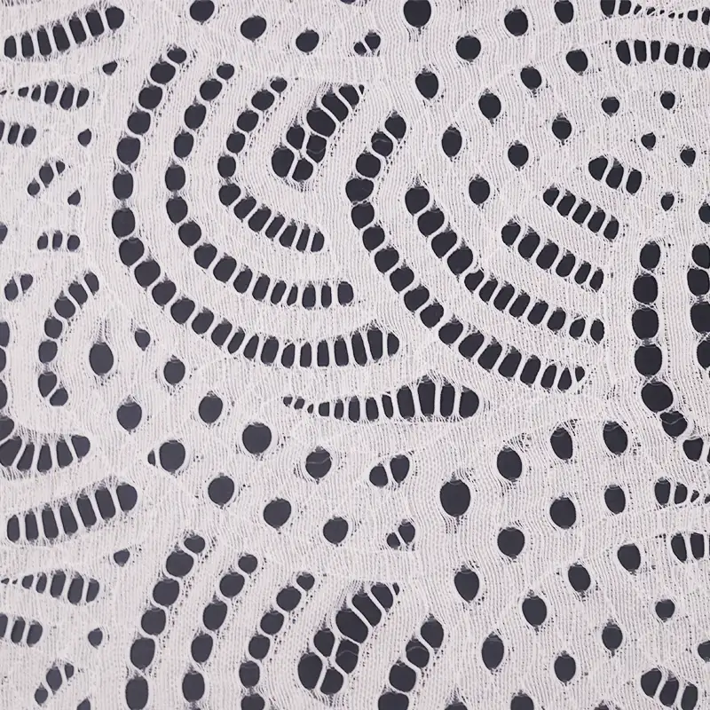 China Fabric for Blouse,Shirt Long Sleeve Button ,Dresses (Cardigan Button) ,Skirt  Lace Knit Fabric Nylon Spandex white color buy from China wholesaler bulk order at wholesale price free worldwide shipping Alibaba