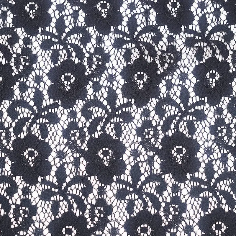 China Fabric for Blouse,Skirt,Shirt Long Sleeve Zipper ,Skirt  Lace Knit Fabric Nylon Spandex black color buy from China wholesaler bulk order at wholesale price free worldwide shipping Alibaba