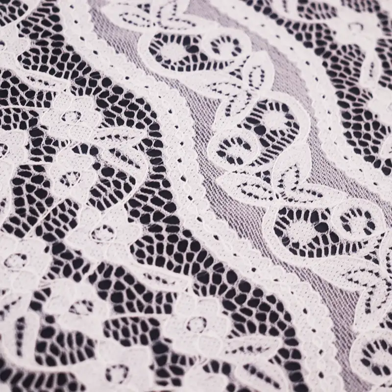 China Fabric for Blouse,Skirt,Shirt Long Sleeve Button ,Dresses (Pullover) ,Skirt  Lace Knit Fabric Nylon Spandex white color buy from China wholesaler bulk order at wholesale price free worldwide shipping Alibaba