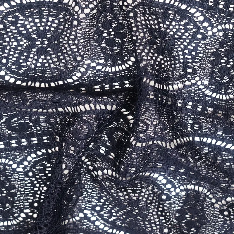 China Fabric for Blouse,Shirt Long Sleeve Button ,Skirt  Lace Knit Fabric Nylon Spandex black color buy from China wholesaler bulk order at wholesale price free worldwide shipping Alibaba