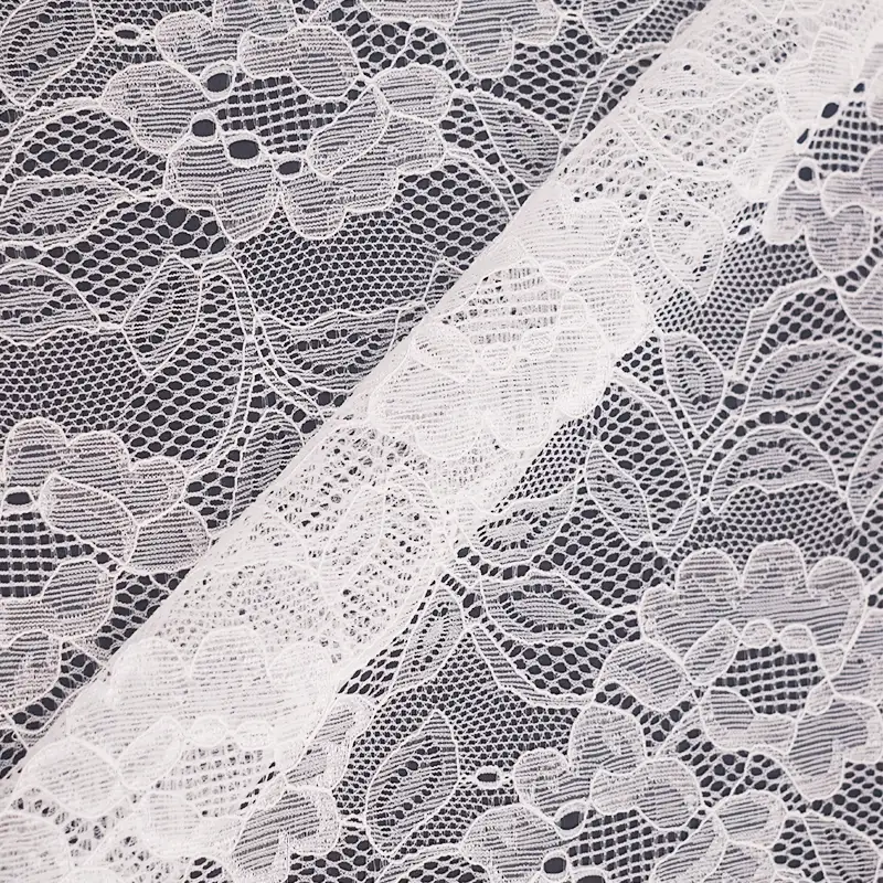 China Fabric for Blouse,Skirt,Shirt Half Sleeve Button ,Dresses (Pullover) ,Skirt  Lace Knit Fabric Nylon Spandex white color buy from China wholesaler bulk order at wholesale price free worldwide shipping Alibaba