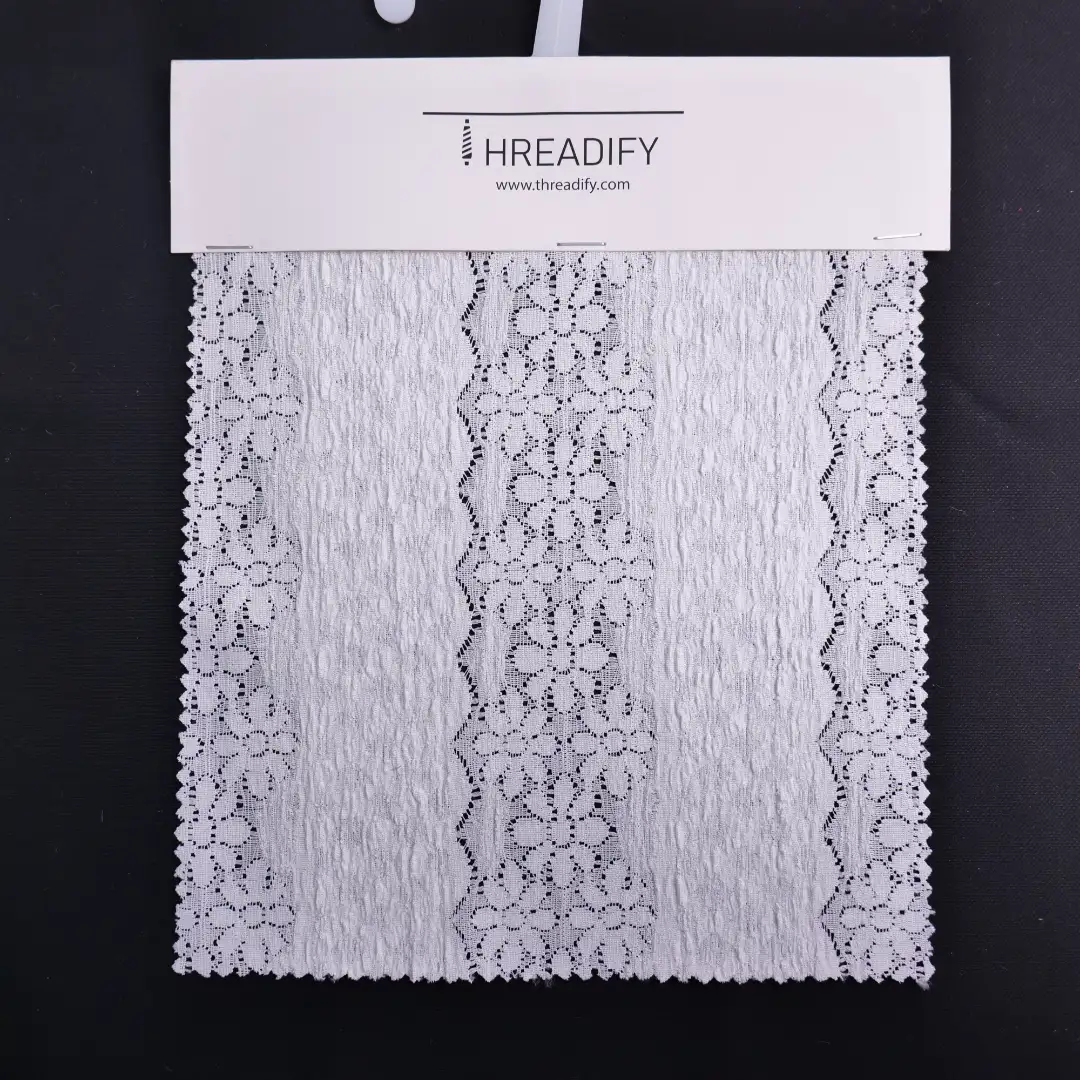 China Fabric for Blouse,Skirt,Shirt Long Sleeve Button ,Skirt  Lace Knit Fabric Polyester Spandex white color buy from China wholesaler bulk order at wholesale price free worldwide shipping Alibaba