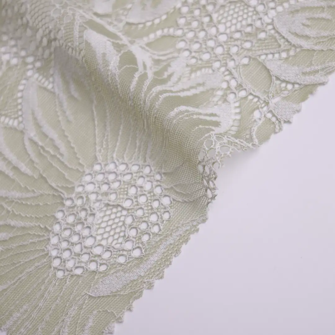 China Fabric for Blouse,Skirt,Shirt Long Sleeve Button ,Skirt  Lace Knit Fabric Cotton Nylon green color buy from China wholesaler bulk order at wholesale price free worldwide shipping Alibaba