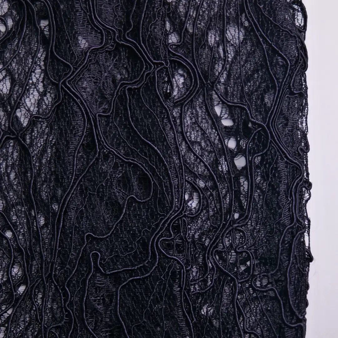 China Fabric for Blouse,Skirt,Shirt Long Sleeve Button ,T-shirt  Lace Knit Fabric Nylon Rayon black color buy from China wholesaler bulk order at wholesale price free worldwide shipping Alibaba