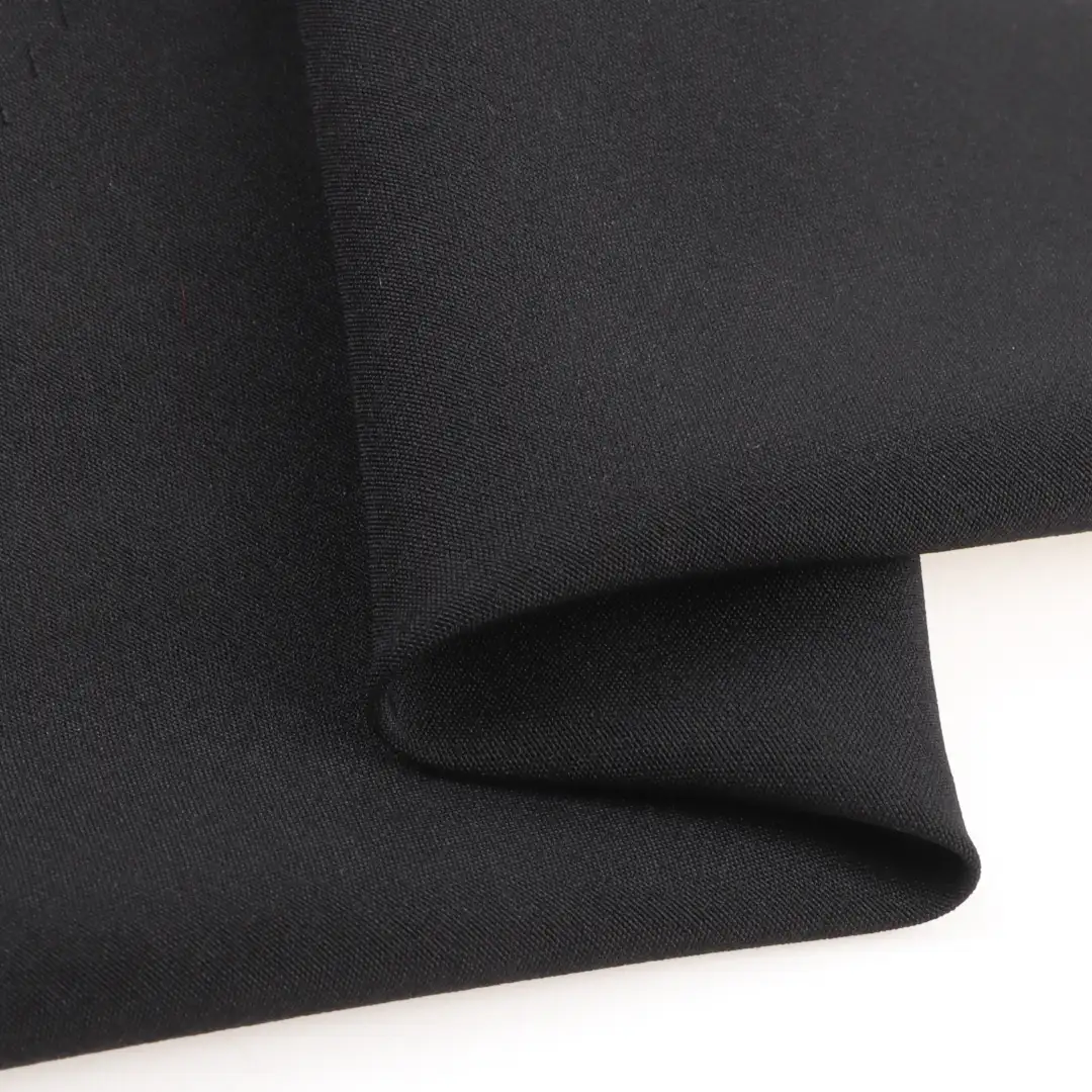 China Fabric for Pants,Jackets Four Stretch Polyester Woven Fabric Synthetic Woven Fabric Polyester Spandex BLACK color buy from China wholesaler bulk order at wholesale price free worldwide shipping Alibaba
