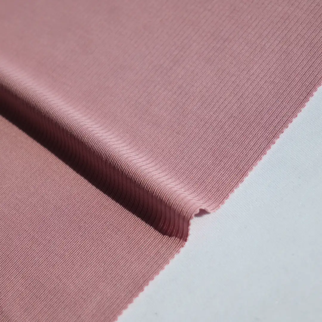 China Fabric for T-Shirt,Crop Top,Yoga Clothes Rib Knit Fabric Wool Spandex Lyocell Acrylic Pink color buy from China wholesaler bulk order at wholesale price free worldwide shipping Alibaba