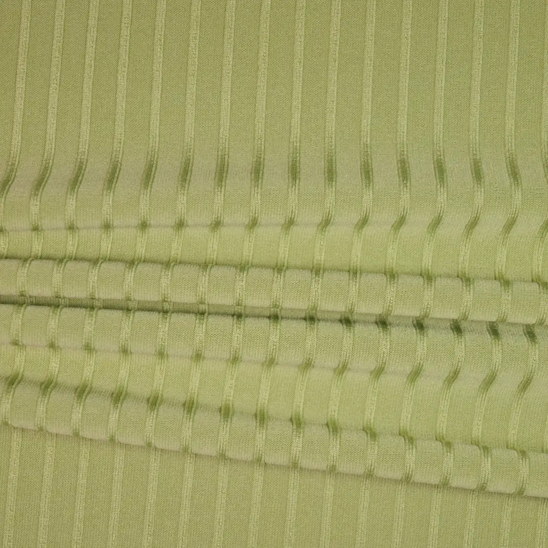 China Fabric for Blouse Rib Knit Fabric Polyester Spandex green color buy from China wholesaler bulk order at wholesale price free worldwide shipping Alibaba