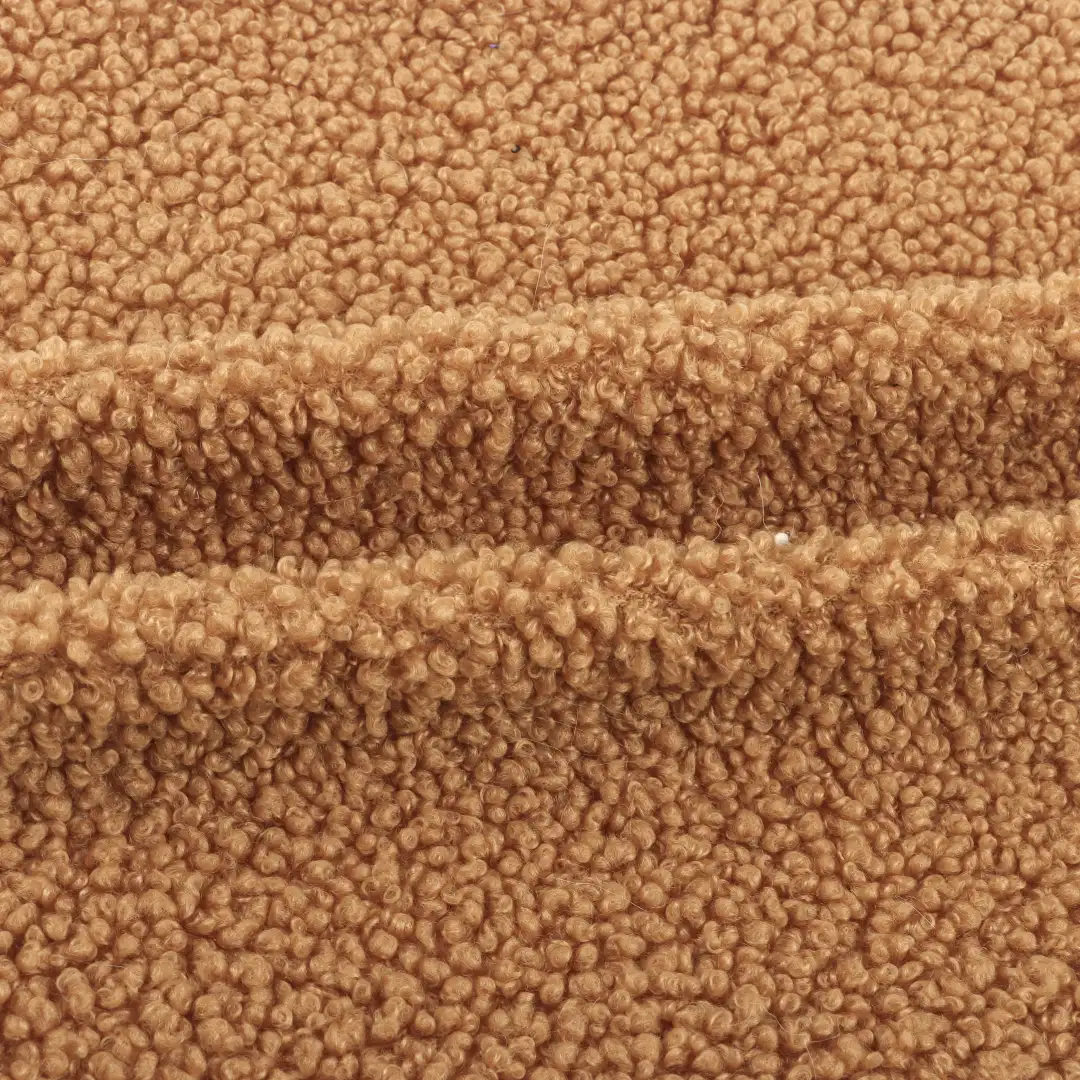 China Fabric for Hoodie,Overcoat,Skirt ,Loungewear Teddy Knit Fabric Polyester Brown color buy from China wholesaler bulk order at wholesale price free worldwide shipping Alibaba