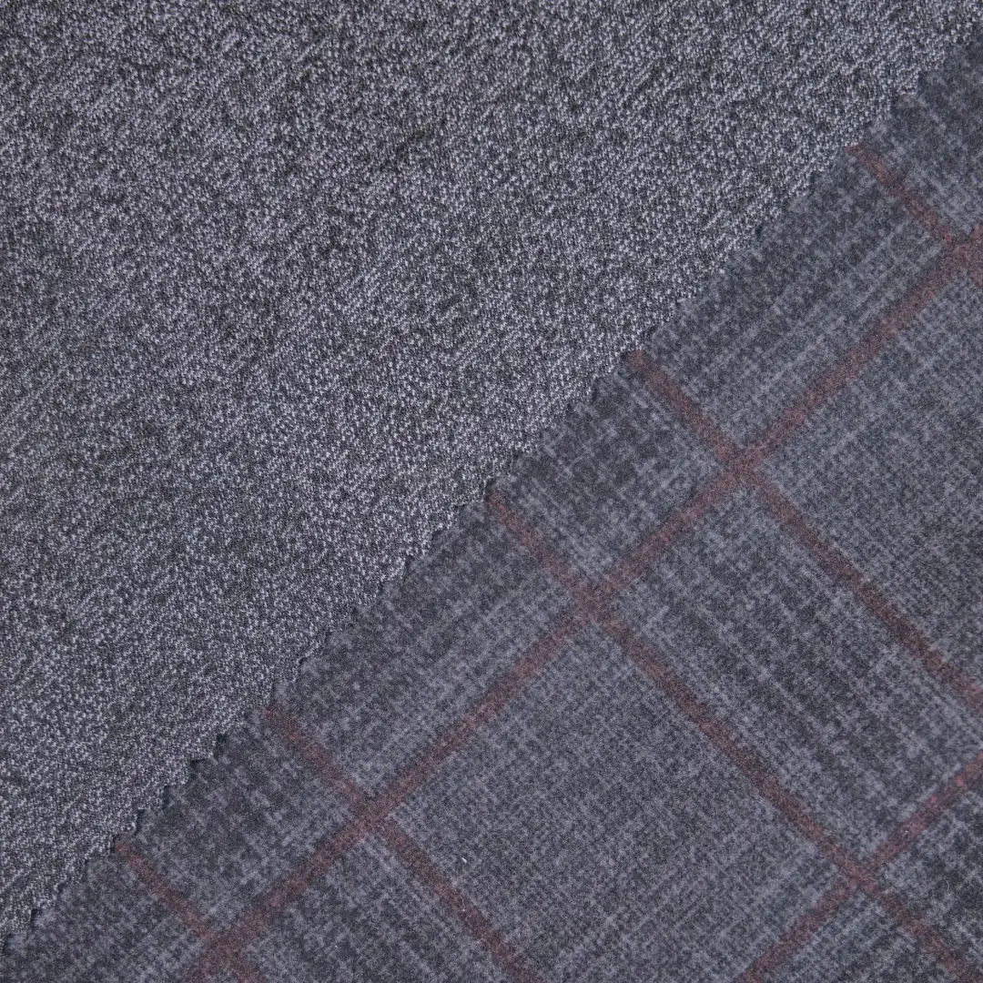 China Fabric for Jackets,Blazer,Trench Coat Interlock Knit Fabric Polyester Rayon Spandex grey color buy from China wholesaler bulk order at wholesale price free worldwide shipping Alibaba