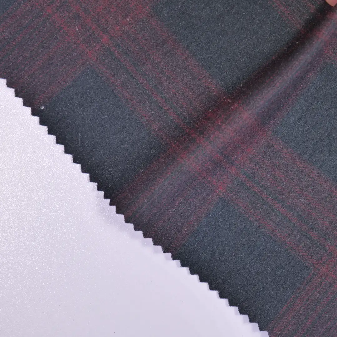 China Fabric for Jackets,Blazer,Trench Coat Interlock Knit Fabric Polyester Rayon Spandex black&purplish red color buy from China wholesaler bulk order at wholesale price free worldwide shipping Alibaba