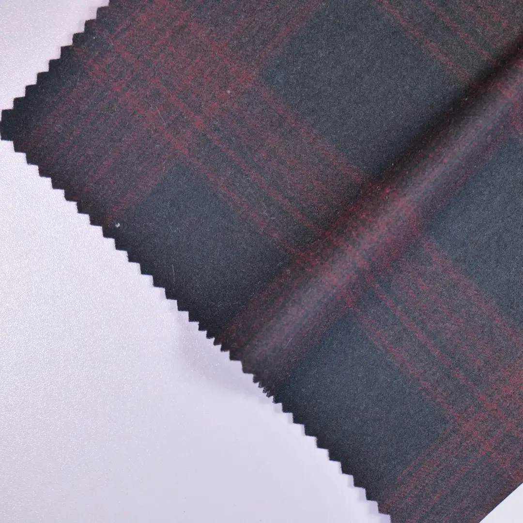 China Fabric for Jackets,Blazer,Trench Coat Interlock Knit Fabric Polyester Rayon Spandex black&purplish red color buy from China wholesaler bulk order at wholesale price free worldwide shipping Alibaba