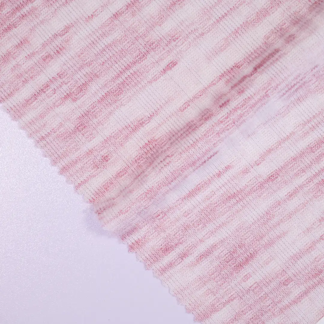 China Fabric for T-Shirt,Tank Top,Hoodie Rib Knit Fabric Polyester Rayon Spandex pink color buy from China wholesaler bulk order at wholesale price free worldwide shipping Alibaba