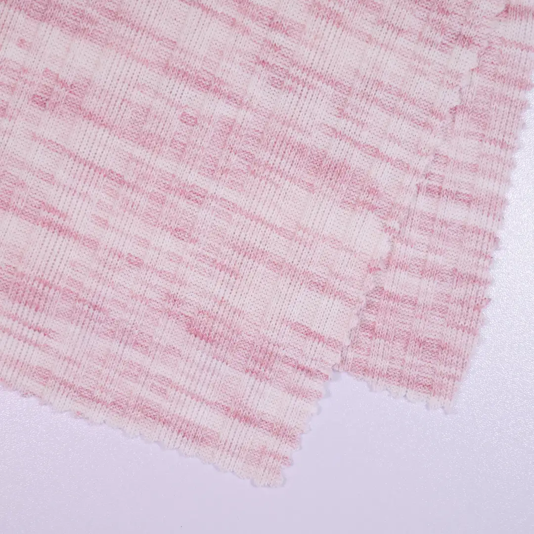 China Fabric for T-Shirt,Tank Top,Hoodie Rib Knit Fabric Polyester Rayon Spandex pink color buy from China wholesaler bulk order at wholesale price free worldwide shipping Alibaba