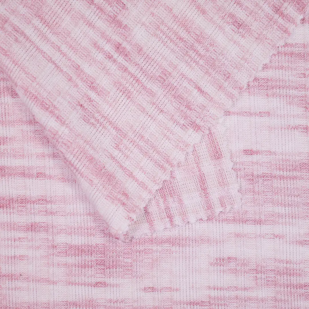 China Fabric for T-Shirt,Tank Top,Hoodie Rib Knit Fabric Polyester Rayon Spandex pink color buy from China wholesaler bulk order at wholesale price free worldwide shipping Alibaba