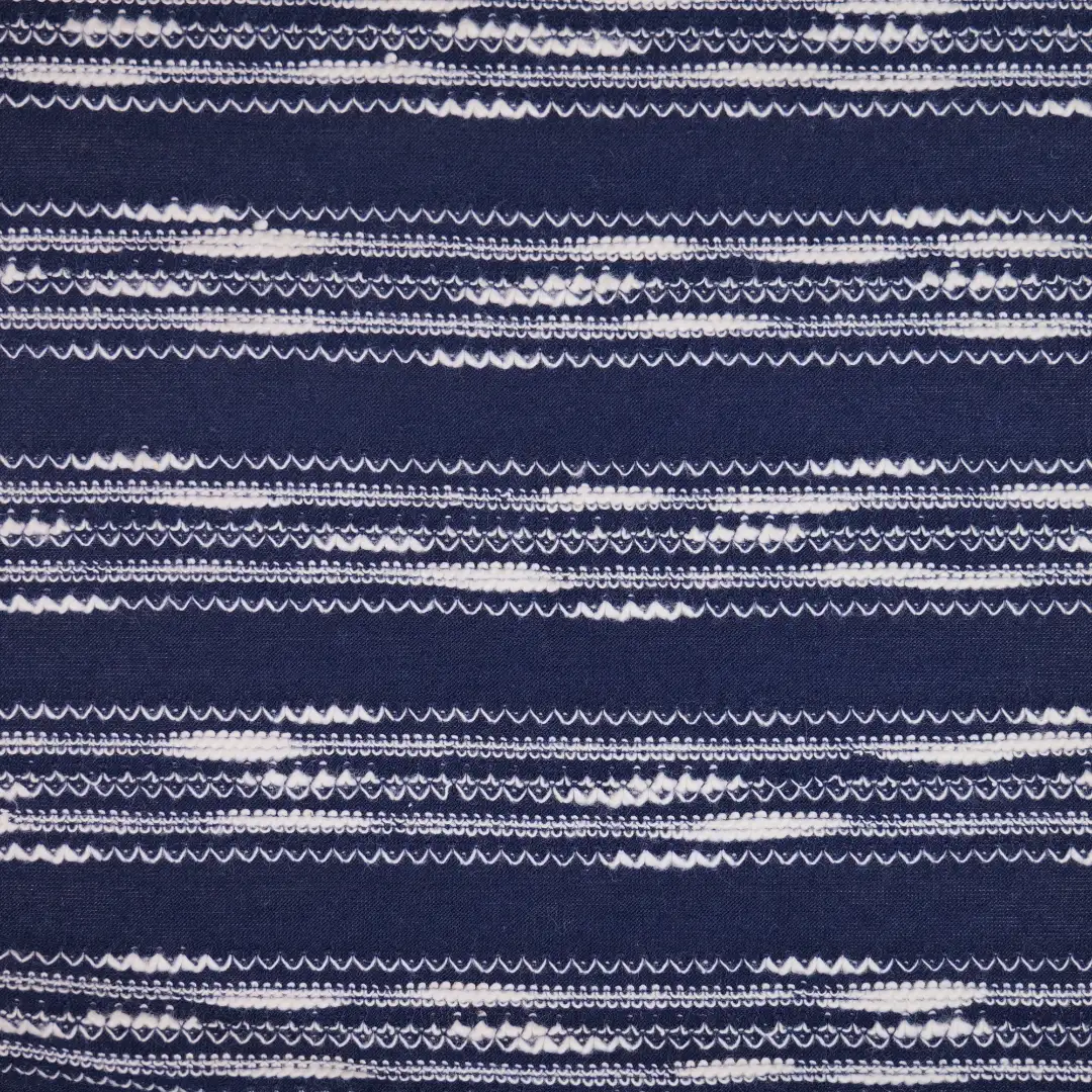 China Fabric for T-Shirt,Tank Top,Hoodie Jacquard Knit Fabric Polyester Cotton Dark blue&white color buy from China wholesaler bulk order at wholesale price free worldwide shipping Alibaba