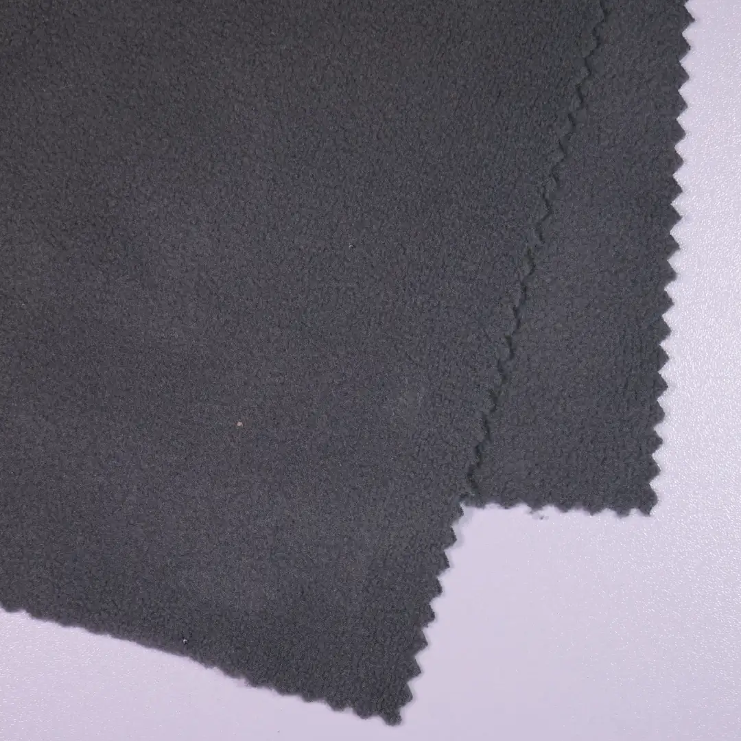 China Fabric for Knitted Jacket ,Loungewear Polar Fleece Knit Fabric Polyester grey color buy from China wholesaler bulk order at wholesale price free worldwide shipping Alibaba
