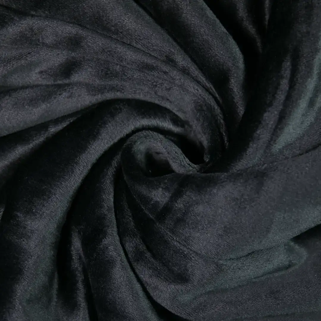 China Fabric for Loungewear Fleece Knit Fabric Polyester Spandex black color buy from China wholesaler bulk order at wholesale price free worldwide shipping Alibaba