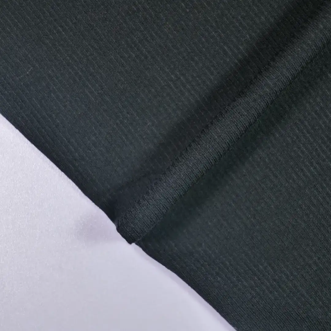 China Fabric for Tank Top,Hoodie Rib Knit Fabric Polyester Spandex black color buy from China wholesaler bulk order at wholesale price free worldwide shipping Alibaba
