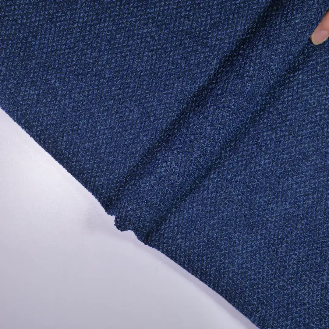 China Fabric for Jackets Hacci Knit Fabric Polyester Spandex blue color buy from China wholesaler bulk order at wholesale price free worldwide shipping Alibaba