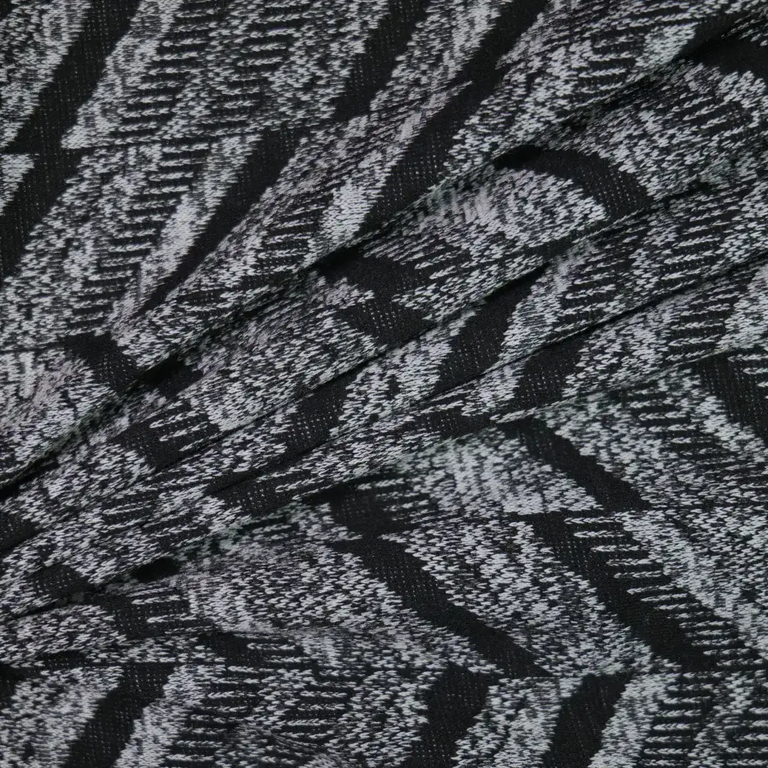 China Fabric for Trench Coat Jacquard Knit Fabric Polyester Rayon Spandex white&black color buy from China wholesaler bulk order at wholesale price free worldwide shipping Alibaba
