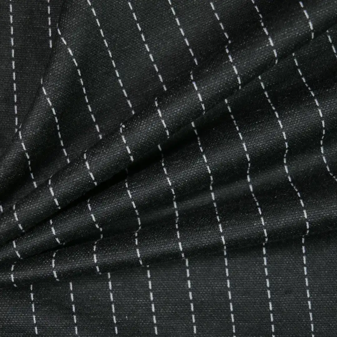 China Fabric for Jackets Jacquard Knit Fabric Polyester Rayon Spandex black color buy from China wholesaler bulk order at wholesale price free worldwide shipping Alibaba