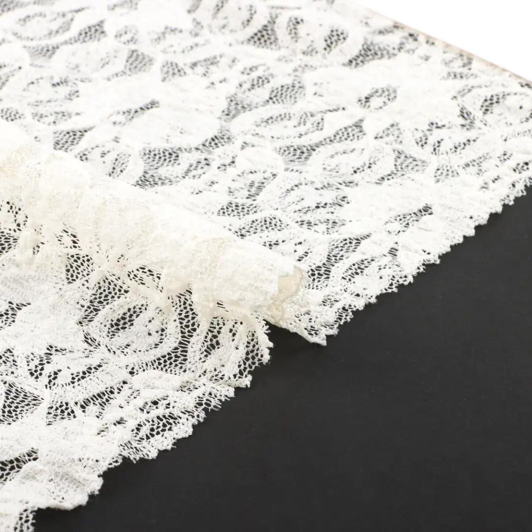 China Fabric for Crop Top,Lingerie,Skirt  Lace Knit Fabric Polyester Spandex CREAM color buy from China wholesaler bulk order at wholesale price free worldwide shipping Alibaba
