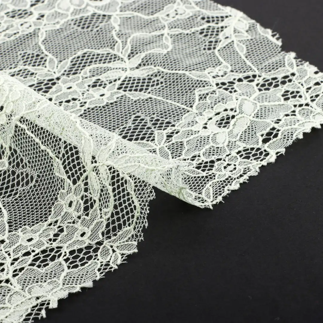 China Fabric for Crop Top,Lingerie,Swimsuits,Skirt  Lace Knit Fabric Nylon Green color buy from China wholesaler bulk order at wholesale price free worldwide shipping Alibaba
