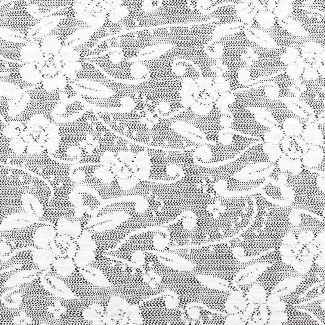 China Fabric for Crop Top,Skirt  Lace Knit Fabric Polyester Spandex white color buy from China wholesaler bulk order at wholesale price free worldwide shipping Alibaba