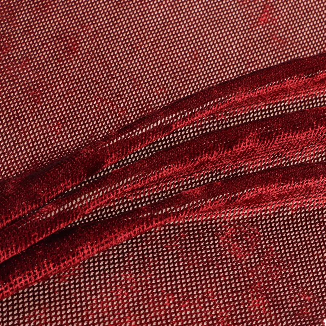 China Fabric for Dresses (Cardigan Open) ,Skirt  Mesh Knit Fabric Polyester Spandex Red color buy from China wholesaler bulk order at wholesale price free worldwide shipping Alibaba
