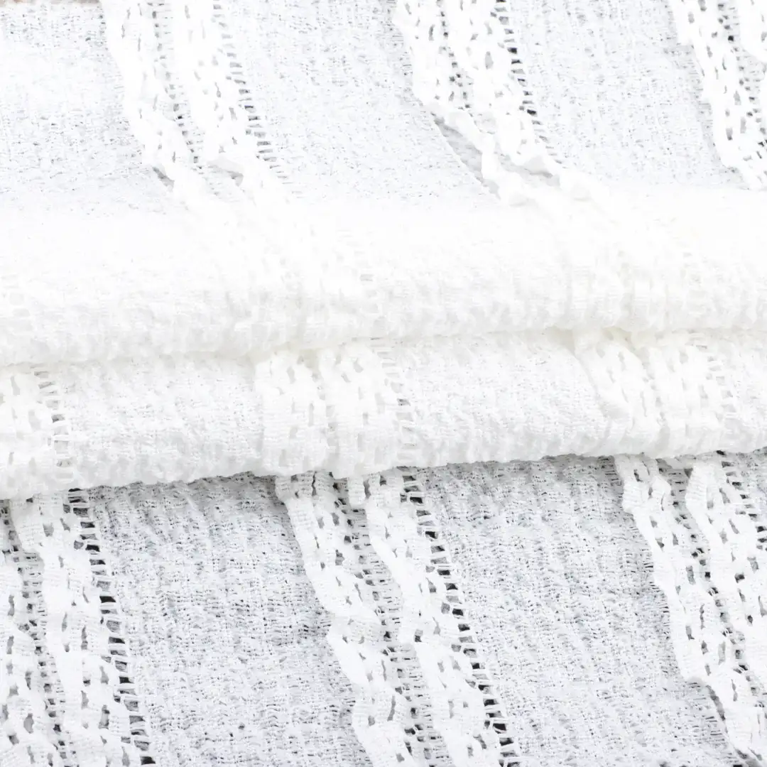 China Fabric for Crop Top,Lingerie,Skirt  Lace Knit Fabric Polyester Spandex white color buy from China wholesaler bulk order at wholesale price free worldwide shipping Alibaba