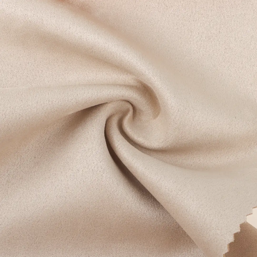 China Fabric for Jackets,Trench Coat,Overcoat,Waist coat Suede Knit Fabric Polyester Spandex khaki color buy from China wholesaler bulk order at wholesale price free worldwide shipping Alibaba