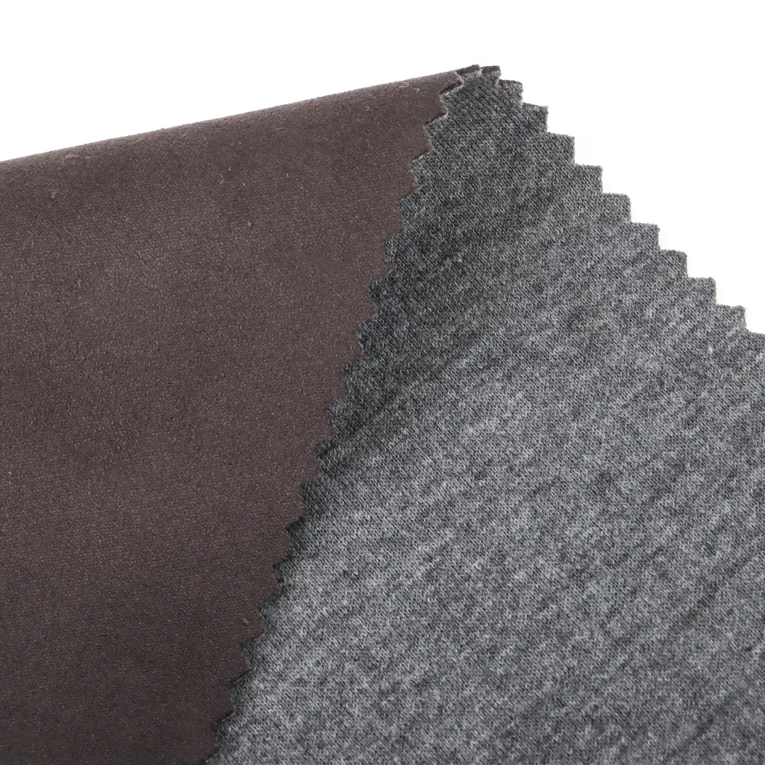 China Fabric for Jackets,Trench Coat,Overcoat,Over Shirt,Waist coat Suede Knit Fabric Polyester Spandex nigger-bronw color buy from China wholesaler bulk order at wholesale price free worldwide shipping Alibaba