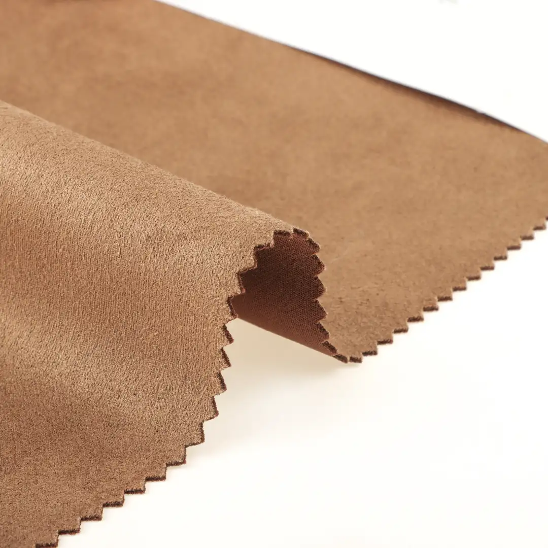 China Fabric for Jackets,Trench Coat,Overcoat,Waist coat Suede Knit Fabric Polyester Spandex camel color buy from China wholesaler bulk order at wholesale price free worldwide shipping Alibaba