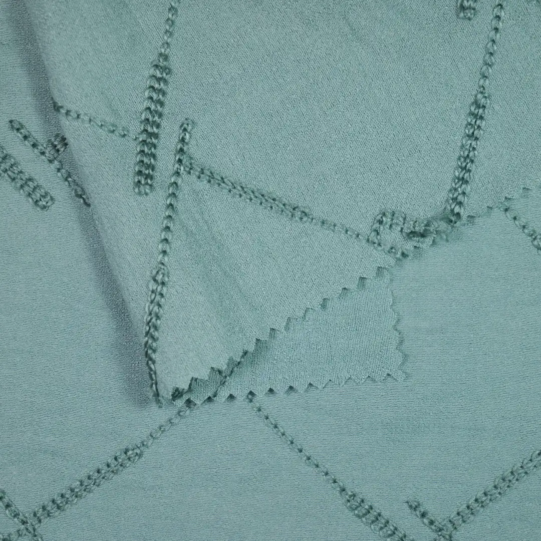 China Fabric for Blouse,Skirt,Over Shirt Schiffli Synthetic Woven Fabric Rayon Nylon green color buy from China wholesaler bulk order at wholesale price free worldwide shipping Alibaba