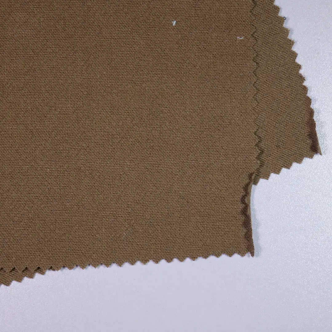 China Fabric for Blouse Linen/Rayon Plain Natural Woven Fabric Rayon Linen Cotton brown color buy from China wholesaler bulk order at wholesale price free worldwide shipping Alibaba