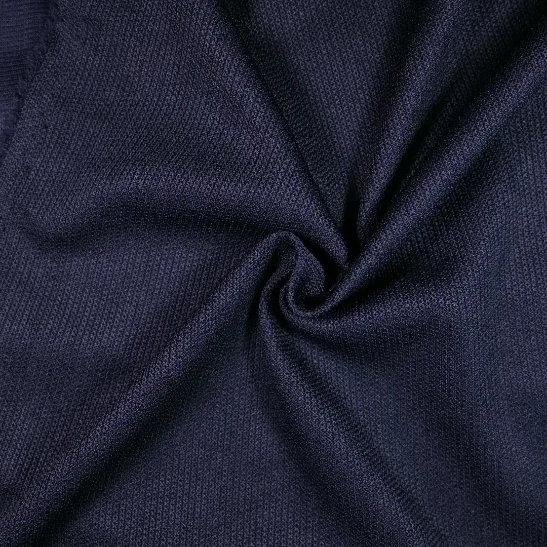 China Fabric for Pants Jacquard Knit Fabric Polyester Navy color buy from China wholesaler bulk order at wholesale price free worldwide shipping Alibaba