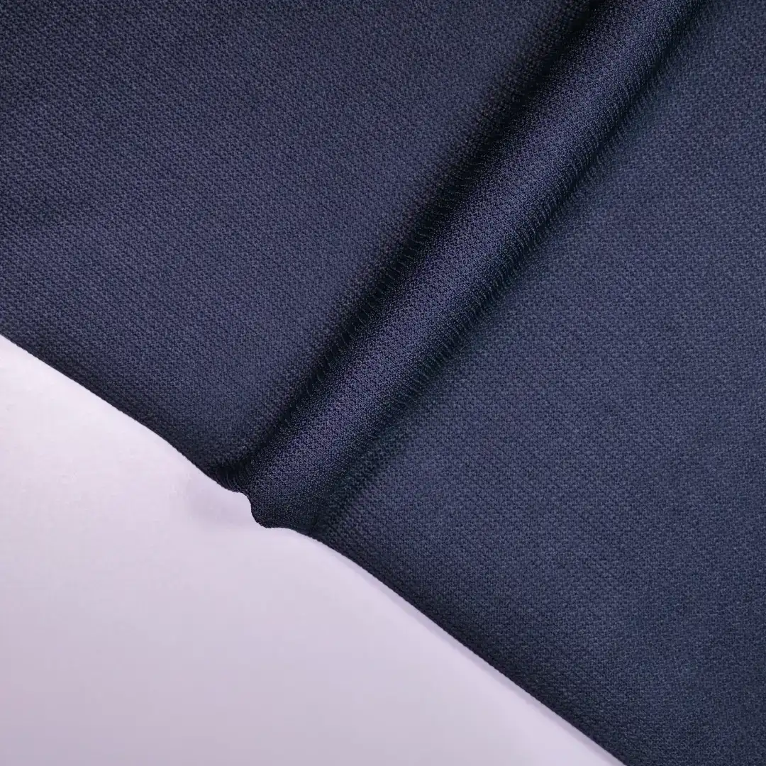 China Fabric for Pants Jacquard Knit Fabric Polyester Navy color buy from China wholesaler bulk order at wholesale price free worldwide shipping Alibaba