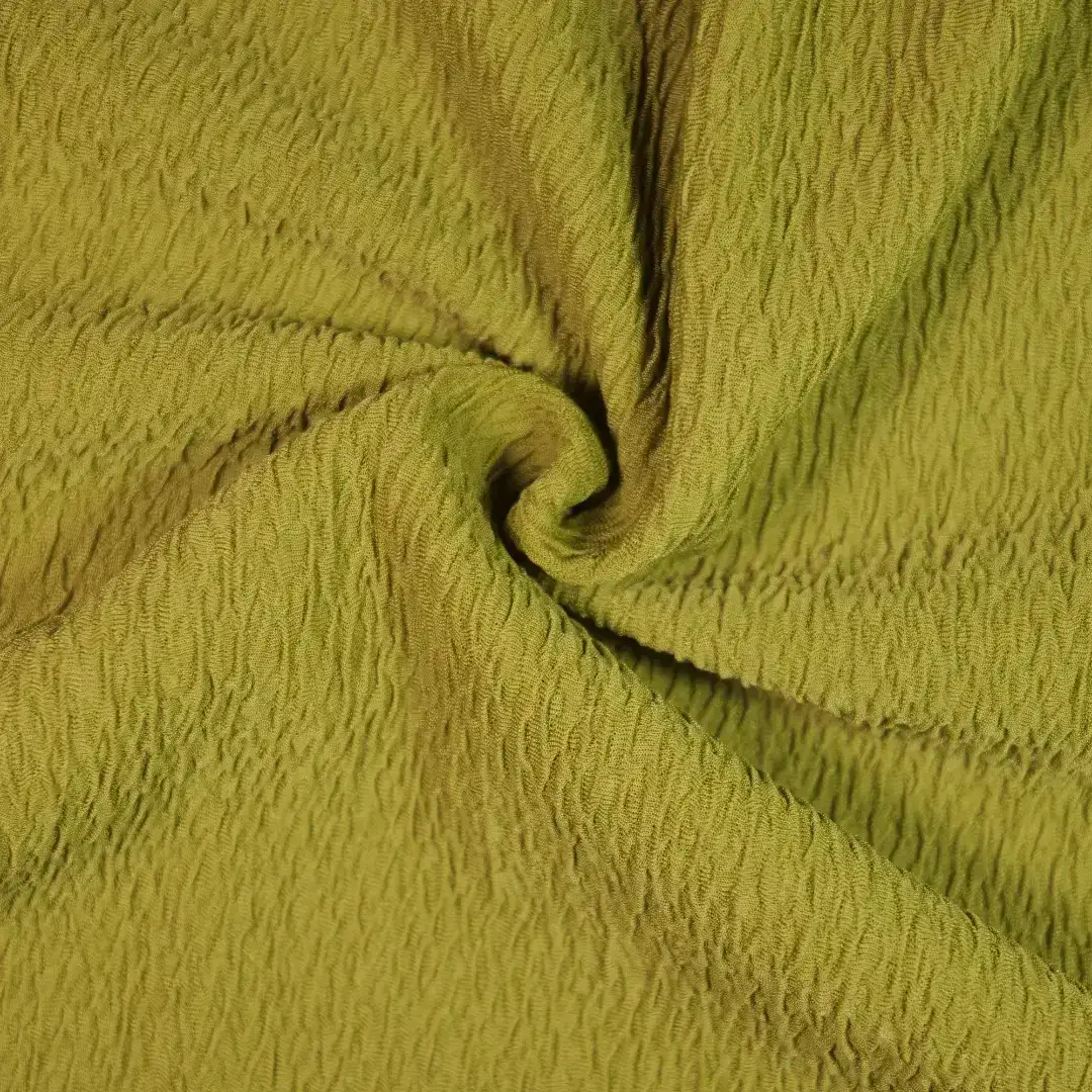 China Fabric for Pants,Over Shirt Crepe Knit Fabric Polyester Spandex Green color buy from China wholesaler bulk order at wholesale price free worldwide shipping Alibaba