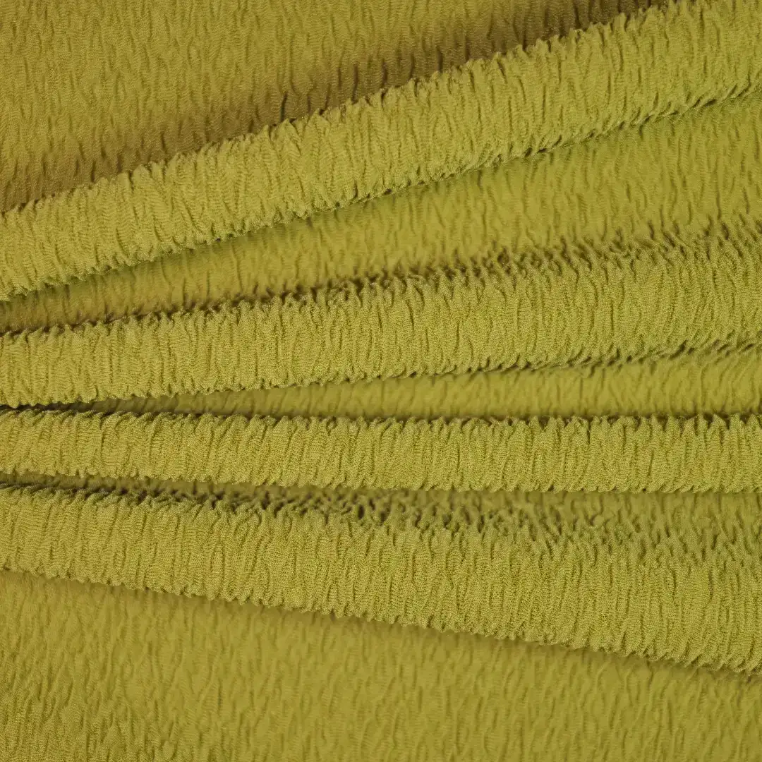 China Fabric for Pants,Over Shirt Crepe Knit Fabric Polyester Spandex Green color buy from China wholesaler bulk order at wholesale price free worldwide shipping Alibaba