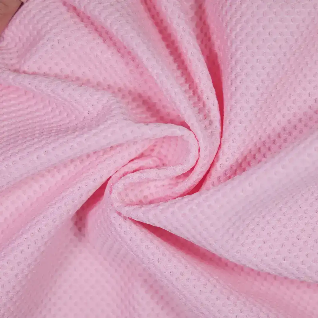 China Fabric for Pants,Crop Top Jacquard Knit Fabric Polyester Spandex Pink color buy from China wholesaler bulk order at wholesale price free worldwide shipping Alibaba