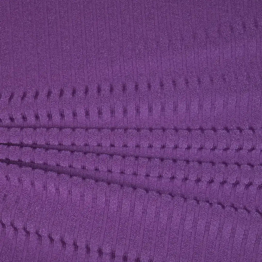 China Fabric for Shirt Rib Knit Fabric Polyester Spandex Purple color buy from China wholesaler bulk order at wholesale price free worldwide shipping Alibaba