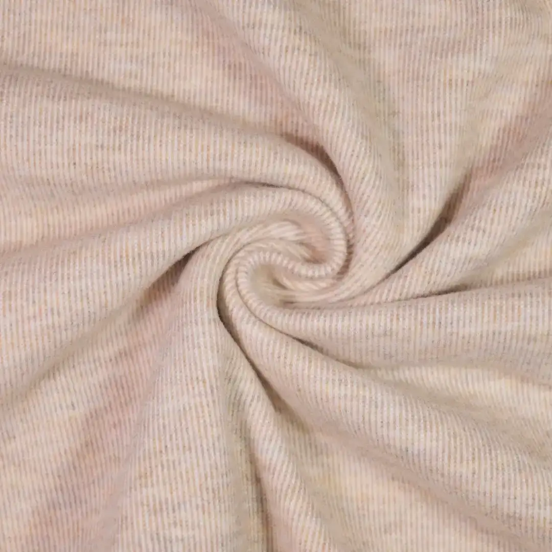 China Fabric for Hoodie Double-side fleece Knit Fabric Polyester Rayon Spandex Beige color buy from China wholesaler bulk order at wholesale price free worldwide shipping Alibaba