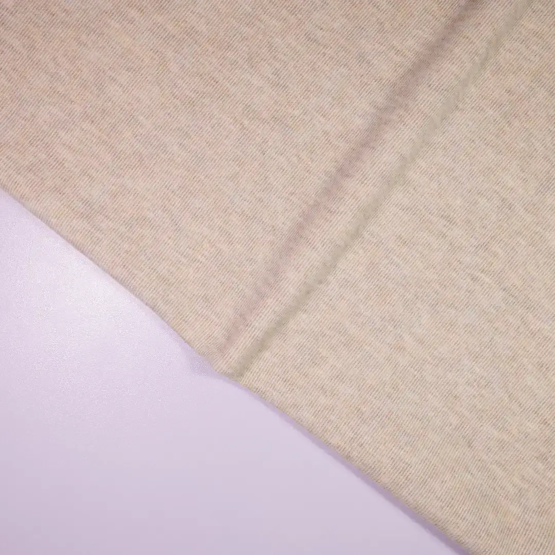 China Fabric for Hoodie Double-side fleece Knit Fabric Polyester Rayon Spandex Beige color buy from China wholesaler bulk order at wholesale price free worldwide shipping Alibaba